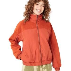 Wild fable Women’s Penny Jacket Full Zip Fleece Orange XXL NWT